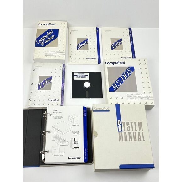 Vtg 1991 CompuAdd System Manual, Video & Mouse Manuals, MS-DOS & Windows Manuals - Picture 1 of 5